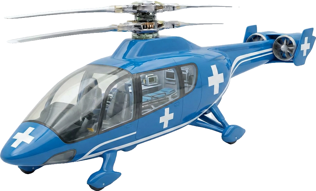 Avectra 101 hybrid air ambulance aircraft, side profile